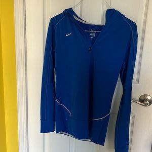 Blue Nike dry fit hoodie pull over